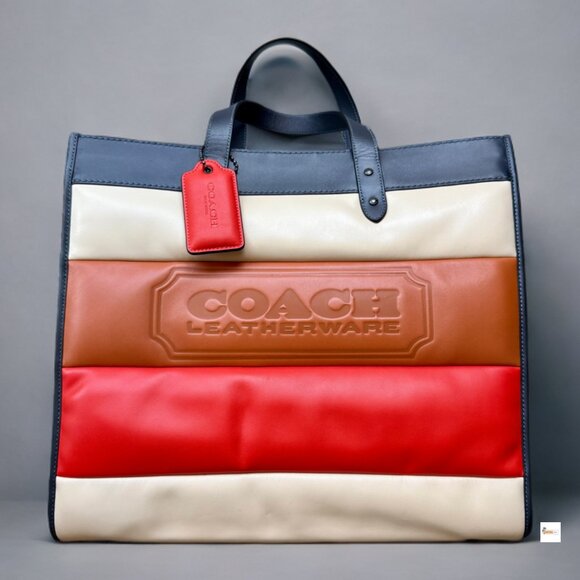 Coach Handbags - Coach Multicolor Quilted Leather Field Tote 40 Bag